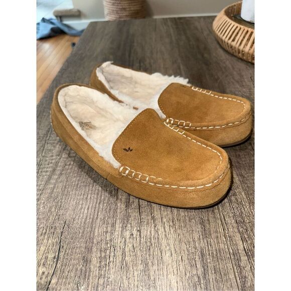 Koolaburra by UGG Lezly Chestnut Suede Womens Faux Fur Moccasin Slippers Size 10 - Picture 1 of 7
